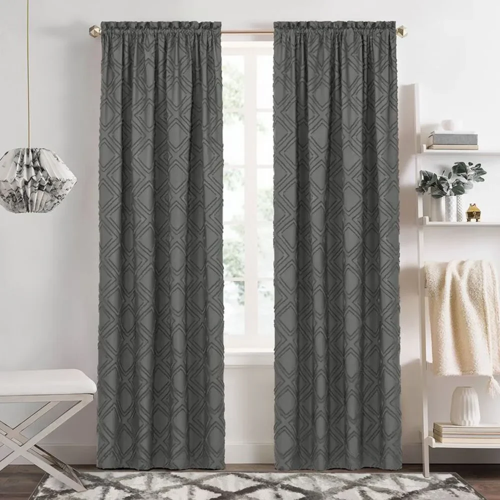 Achim Home Furnishing: Blake Window Curtain Diamond Clipped Rod Pocket Panel,